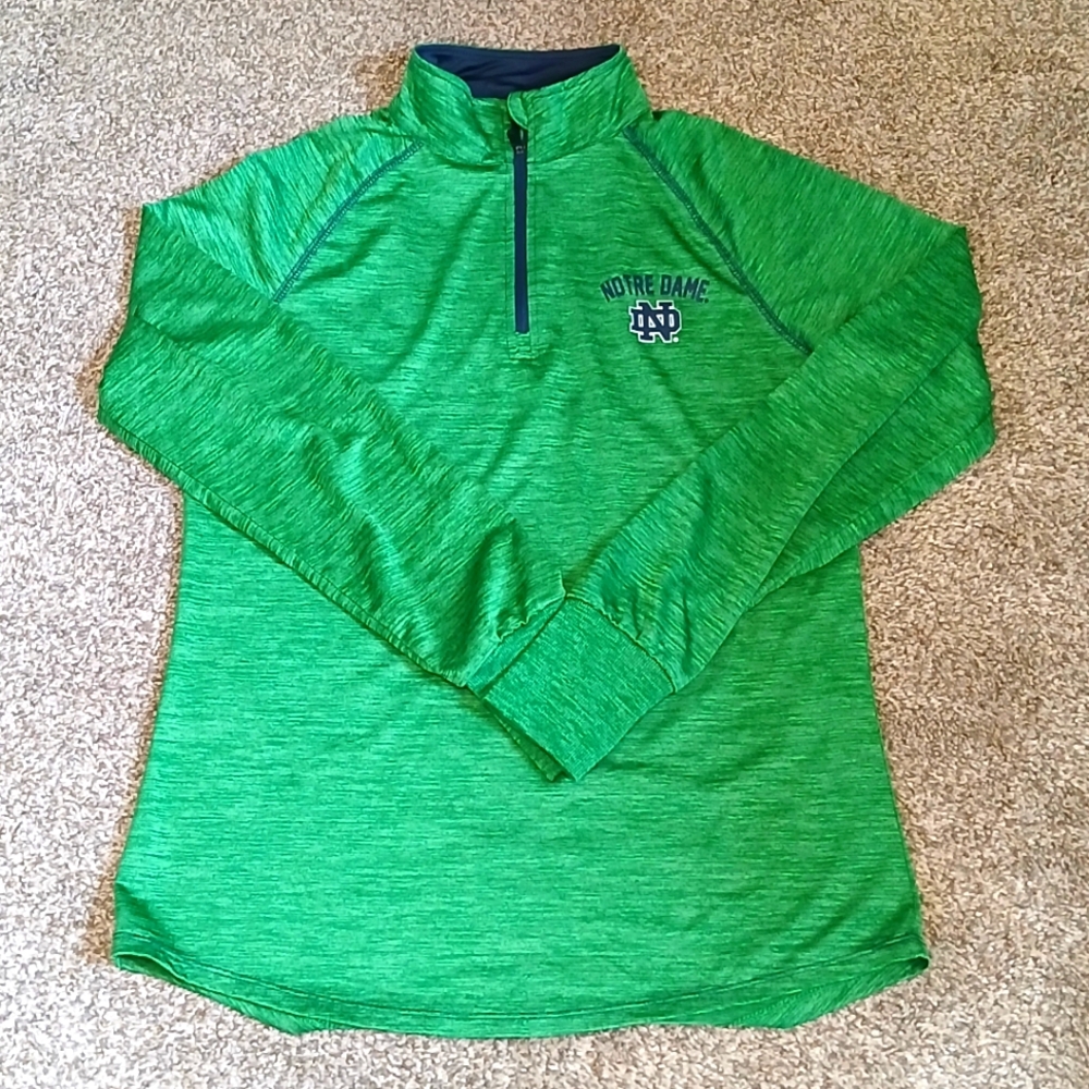 Colosseum Notre Dame 1/4 Zip Athletic Long Sleeve Shirt Women's Size Large